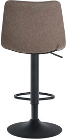 Banco de bar Jerry em tecido com estrutura preta 87-108,5 x 43 x 46,5 cm Castanho acinzentado
