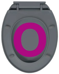 Tampo de sanita oval com fecho suave cinzento