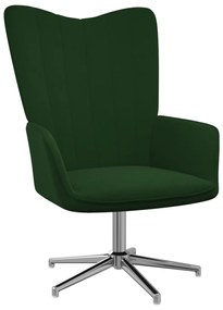 Cadeira de descanso veludo verde-escuro