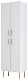 Armário para Sapatos Berlin – Branco e Dourado – 60 cm x 202 cm x 35 c
