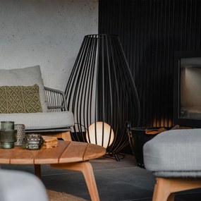 Candeeiro de pé design preto com opal 110 cm - Angela