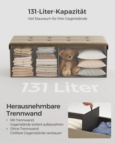 Banco rebatível 38 x 110 x 38 cm com espaço de arrumação em Castanho