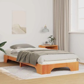 vidaXL Estrutura de cama de chão com armazenamento Castanho madeira