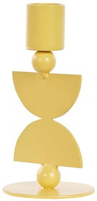 Conjunto de 2 castiçais em metal amarelo 13 cm DAPHNI Beliani