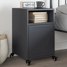 vidaXL Mesa de cabeceira 36x39x59 cm aço antracite