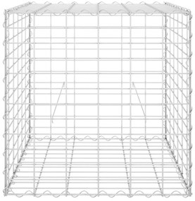 Canteiro elevado/cubo gabião 60x60x60 cm fio de aço