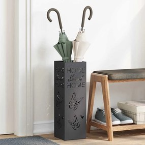 vidaXL Suporte de Guarda-Sol Preto 15.5 x 15.5 x 49 cm Aço