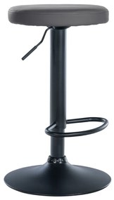 Banco de bar Ponte em couro sintético e com estrutura preta 38,5 x 60-81 x 38,5 cm Cinzento