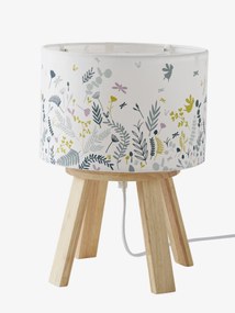 Oferta do IVA - Candeeiro de mesa de cabeceira com pé, Botânico branco claro liso 2