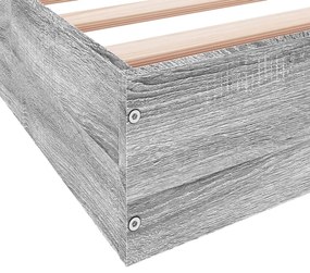 Estrutura de cama 140x200 cm derivados de madeira cinza sonoma