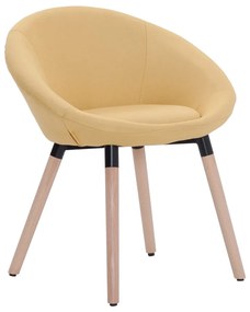vidaXL Cadeira de jantar tecido amarelo
