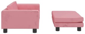 Cama para cães com extensão 100x50x30 cm veludo rosa