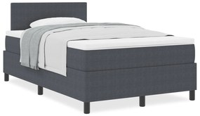 Cama Box Spring com Colchão Cinza Escuro 120x200 cm Tecido de Corduroy