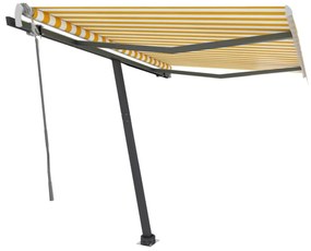 Toldo retrátil manual independente 350x250 cm amarelo e branco