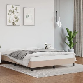 Estrutura de cama 140x190 cm couro artificial cappuccino