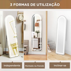 Espelho de Pé com Luzes LED 40x150 cm Espelho de Corpo Inteiro com Est