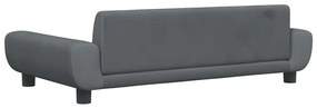 Cama para cães 100x54x33 cm veludo cinzento-escuro