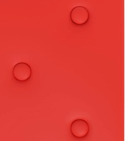Painel parede 12 pcs 90x30 cm couro artificial 3,24 m² vermelho