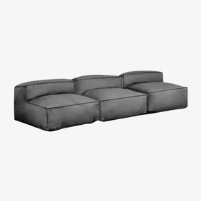Dojans Sofá Modular De 3 Peças Para Jardim Cinza Granito - Sklum