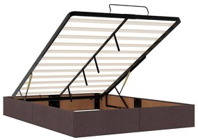 Estrutura de cama otomana sem colchão 140x200cm castanho-escuro