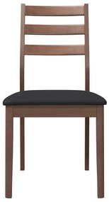 Cadeiras de jantar com almofadões 2 pcs madeira maciça castanho