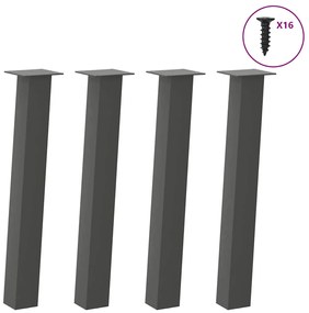 vidaXL Pés de mesa de console 4 peças antracite 72 cm aço