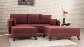 Sofá-Cama de Canto Bella – Vermelho Claret – 205x85x140 cm