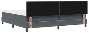 Cama Box com Colchão vidaXL Cinza Escuro 200x200 cm Veludo
