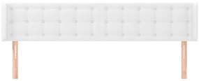 Cabeceira cama c/ abas couro artificial 203x16x78/88 cm branco