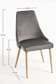 Pack 6 Cadeiras Stoik Wood - Cinza escuro