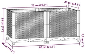 Canteiro elevado 80x40x38 cm polipropileno