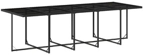 15 pcs conjunto de jantar p/jardim com almofadões vime PE preto