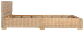 Estrutura de cama artesanal em vime natural 160x200 cm
