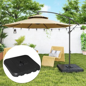 Conjunto de 4 pés de guarda-sol com peso para suportes de guarda-sol (NÃO INCLUÍDO), base de lastro para guarda-sol, com enchimento de água ou areia a