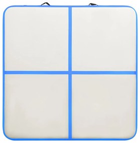 Colchão de ginástica insuflável c/ bomba 200x200x10 cm PVC azul