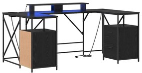 Mesa Carvalho Preto 182 x 101 x 87.5 cm Madeira processada