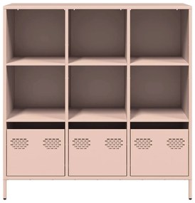 Aparador alto 101,5x39x103,5 cm aço rosa