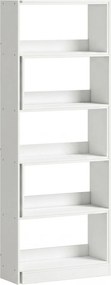 HOMCOM Estante Expansível 5 Níveis Estante para Livros Giratória 350° Largura Ajustável Convertível em L 111,5x23,8x163,7 cm Branco | Aosom Portugal