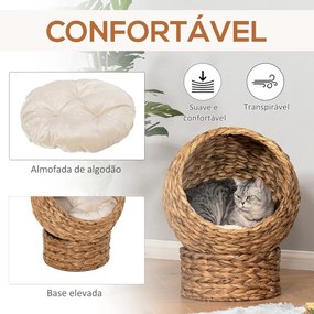 Cama destacável para gatos casa para animais de estimação Menos de 5 kg Design moderno Almofada macia e quente 42x33x52cm