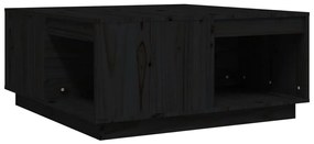 Mesa de centro 80x81x36,5 cm madeira de pinho maciça preto
