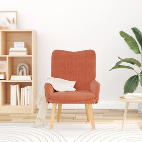 Poltrona Relaxante vidaXL Vermelha Laranja Tecido Cordonê