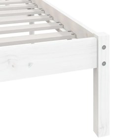 Estrutura de cama 140x190 cm madeira de pinho maciça branco