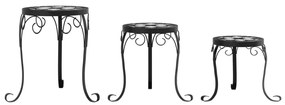 Suportes de plantas 3 pcs cerâmica preto e branco