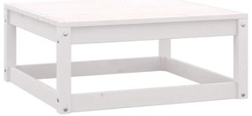 10 pcs conj. lounge de jardim c/ almofadões pinho maciço branco