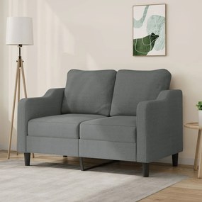 vidaXL Sofá de 2 lugares em tecido 120 cm cinzento-escuro