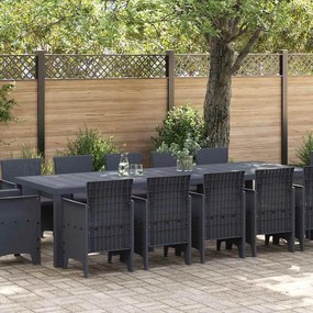 vidaXL Conjunto de Jantar para Jardim com almofada com travesseiro 13 pcs Antracite