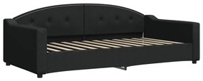 Sofá-cama com colchão 100x200 cm tecido preto