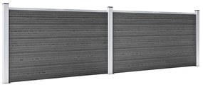 Conjunto de painéis de vedação WPC 353x105 cm preto