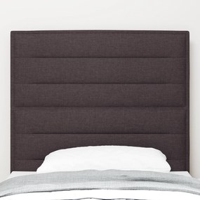 Cabeceira de LED Design Linhas Castanho Escuro 100 cm Tecido