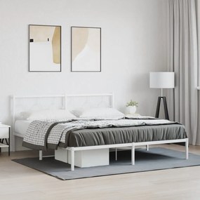 vidaXL Estrutura de cama com cabeceira 183x213 cm metal branco